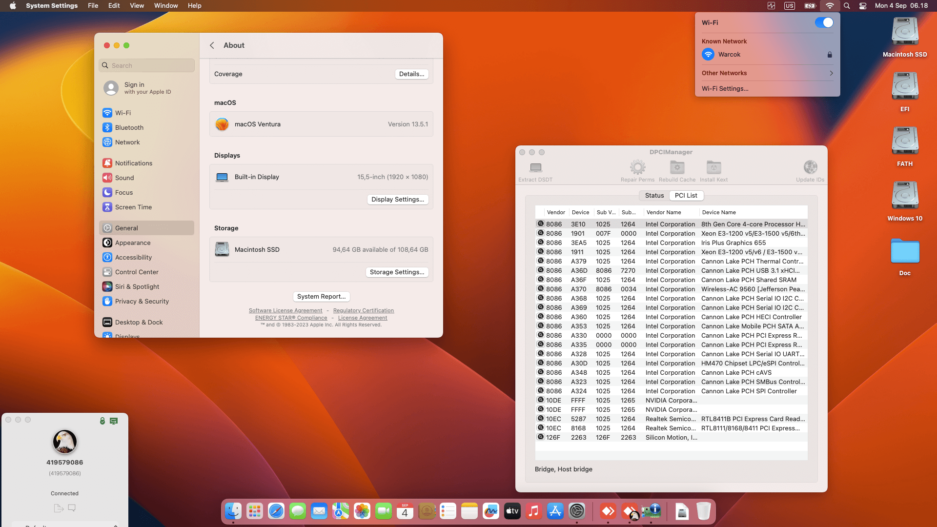 Acer Nitro 5 AN515 52 51T2 2nd [CoffeeLake   Intel UHD 630 + I2C]   OpenCore 1